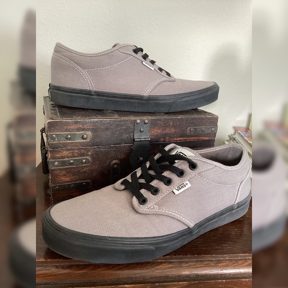 Vans Authentic Grey Canvas Sneakers | Men’s 9.5 | Clean & Classic - Picture 2 of 13